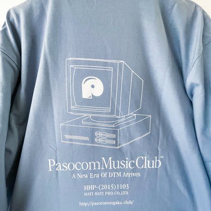 P-LOGO Long sleeve T-SHIRTS (WHITE & ACID BLUE)