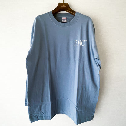 P-LOGO Long sleeve T-SHIRTS (WHITE & ACID BLUE)