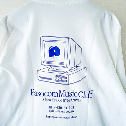 P-LOGO Long sleeve T-SHIRTS (WHITE & ACID BLUE)