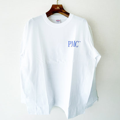 P-LOGO Long sleeve T-SHIRTS (WHITE & ACID BLUE)